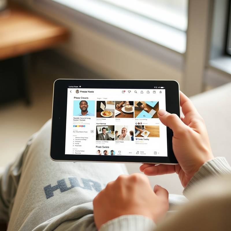 Person using social media on a tablet
